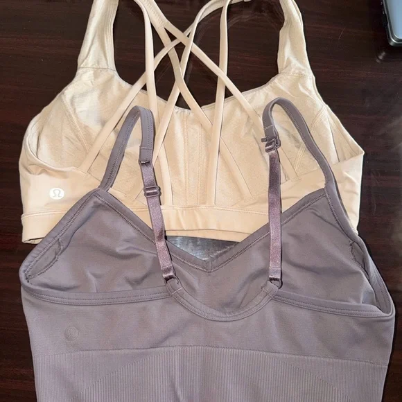 Lululemon Athletica Cream and Smoky Purple Bra Bundle - Picture 2 of 2